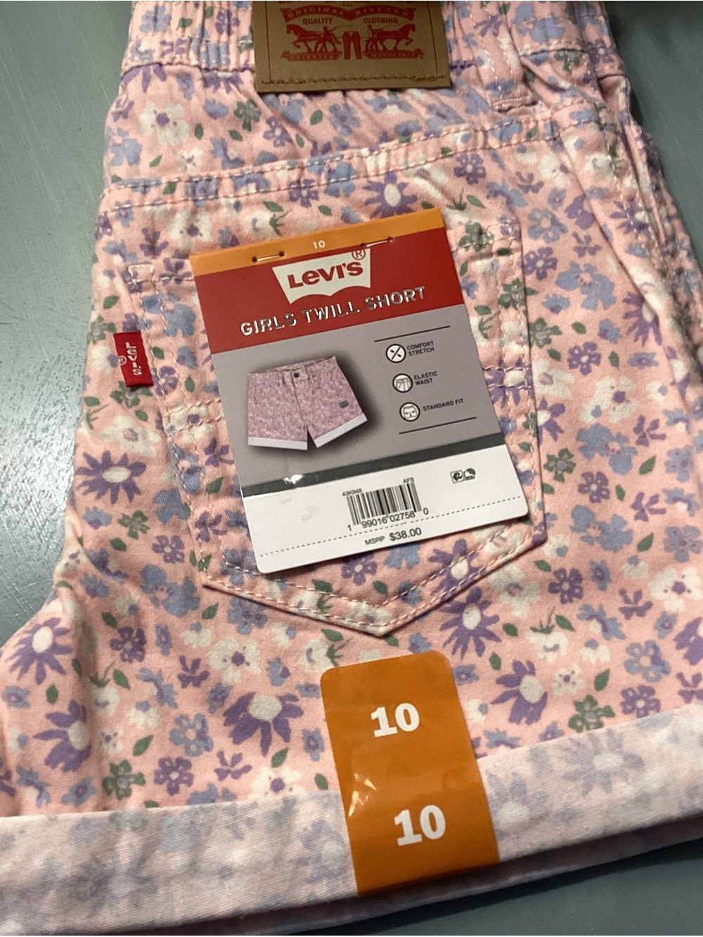 Levi's Pink Floral Girls' Twill Shorts Size 10 NWT